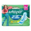 Whisper Ultra Clean Sanitary Pads for Women, XL+ 15 Napkins – image 1