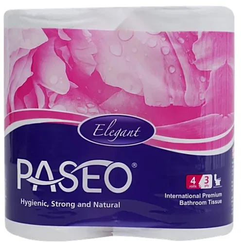 Paseo Toilet Rolls - 3 Ply, 4 pcs (300 Pulls) (IMPORTED)