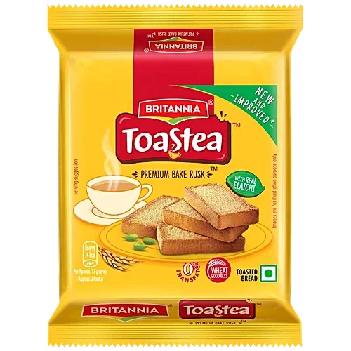 Britannia Toastea Premium Bake Rusk - With Real Elaichi, 50 g