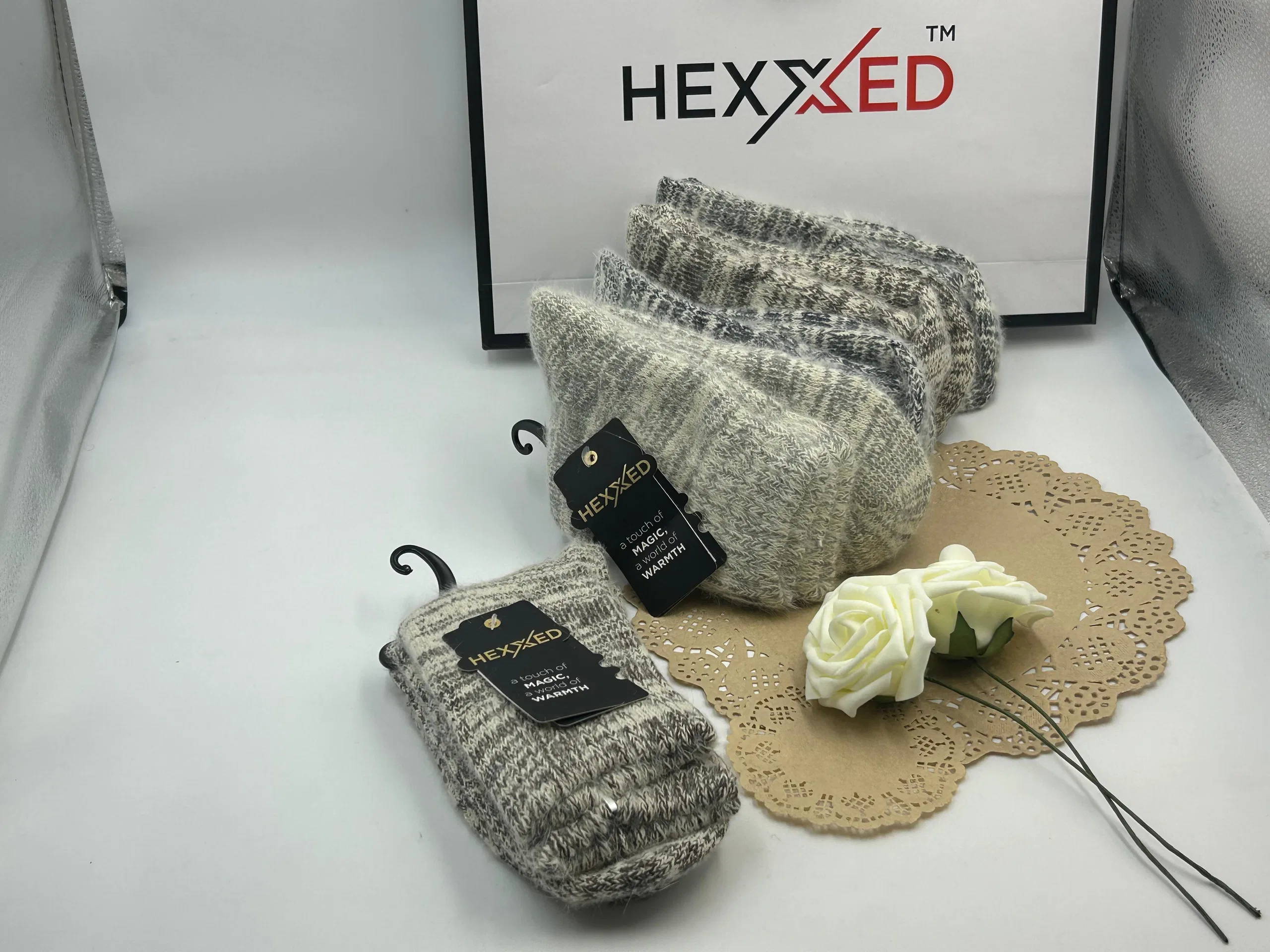 Hexxed Mink Wool, Winter Socks, E6-01