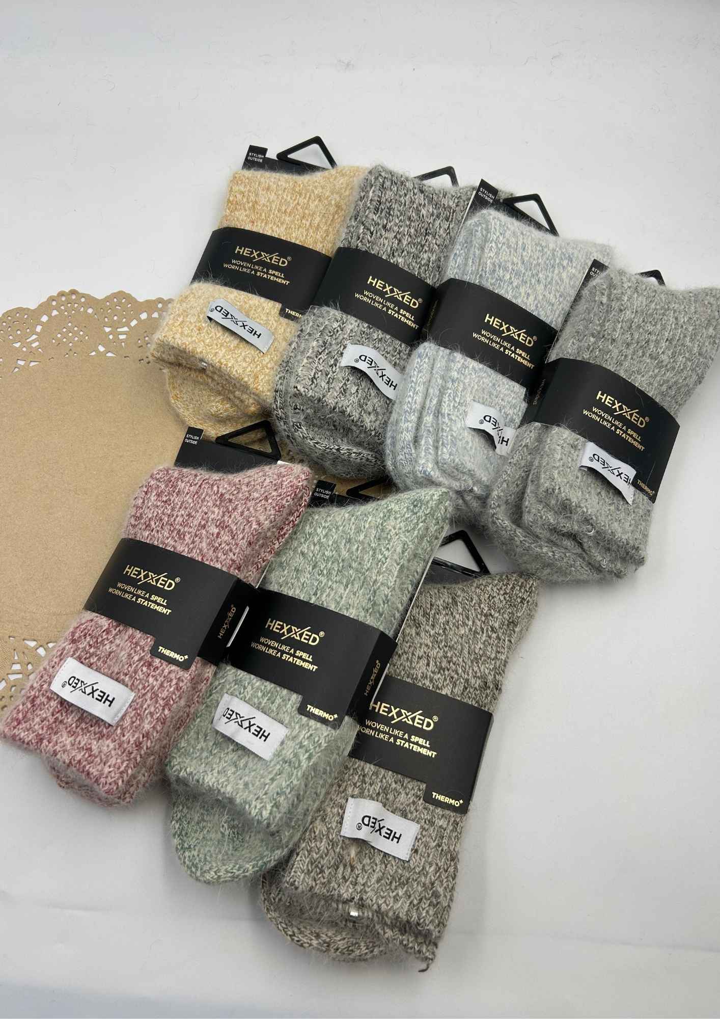 Hexxed Mink Wool, Winter Socks, E8-3