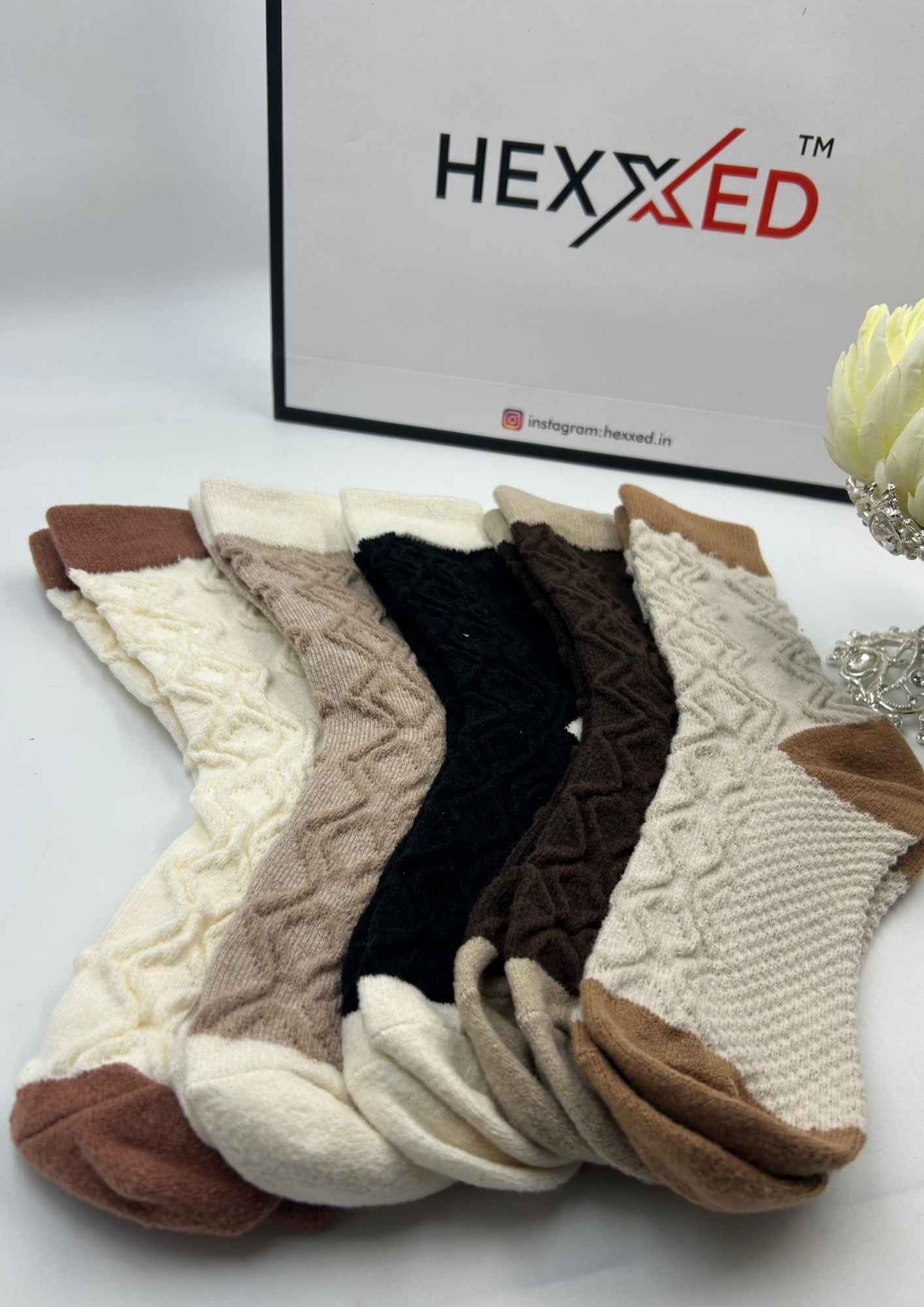 Hexxed Mink Wool, Winter Socks, E8-8