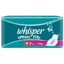 Whisper Maxi Fit Sanitary Pads Large+ Wings - 8Pcs – image 1