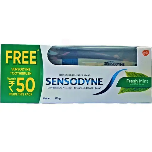 Sensodyne Fresh Mint Daily Senstivity Toothpaste + Free Sensodyne Toothbrush
