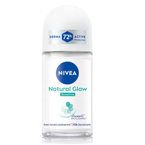 NIVEA Natural Glow Sensitive 72H Deodorant Roll (50ml)