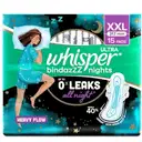 Whisper Bindazzz Nights Sanitary Napkin with Wings XXL 15 Pads – image 1