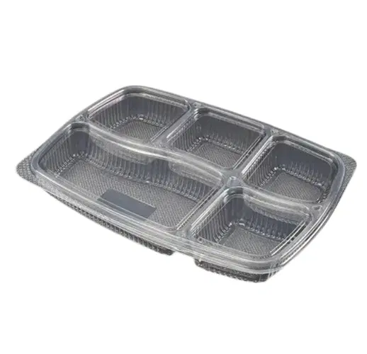Paras Meal Tray, 5cp With Lid Transparent