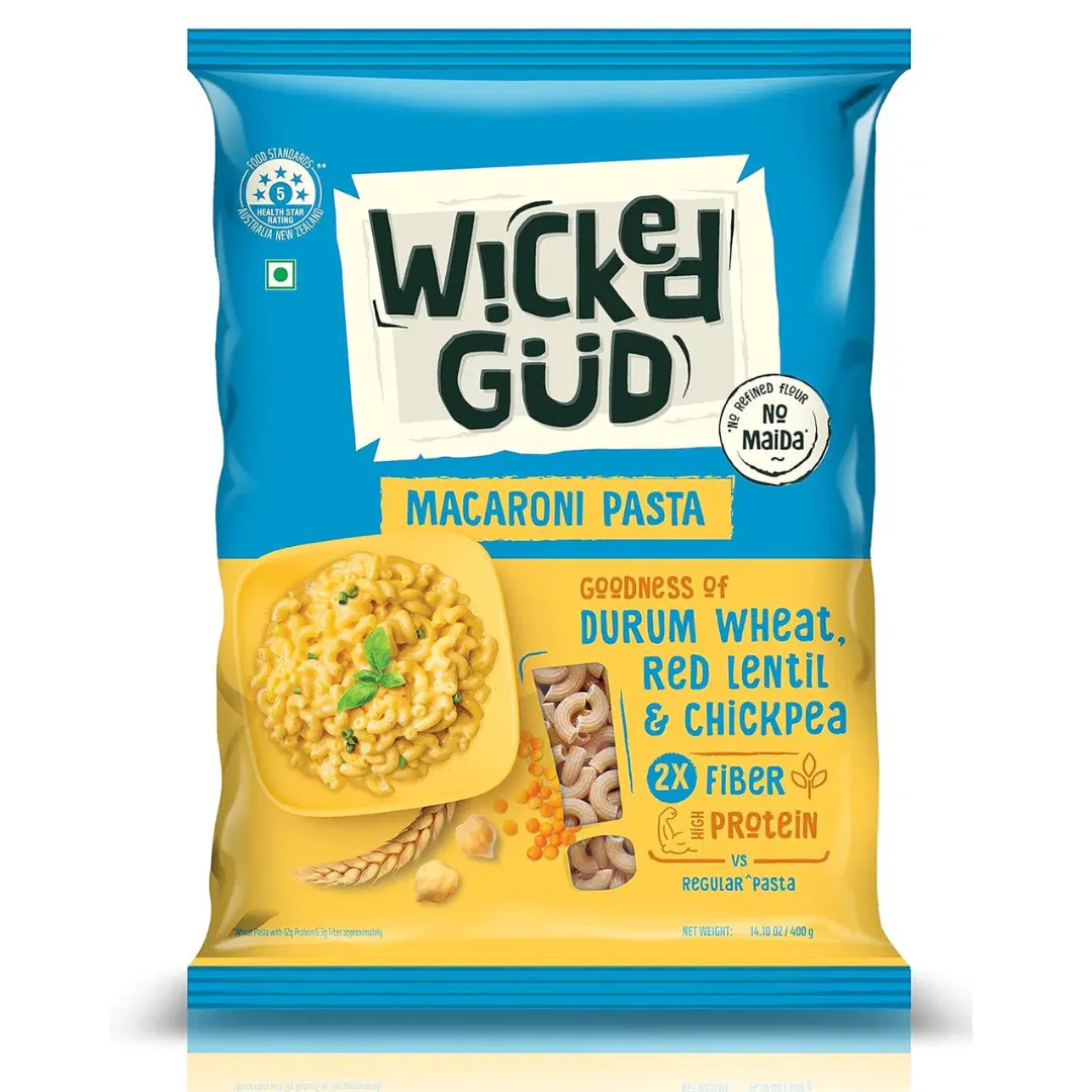 WickedGud 2X Fiber Macaroni Pasta -400gm