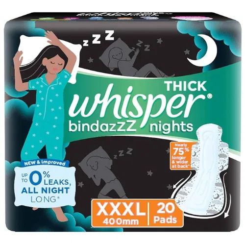 Whisper Bindazzz Nights XXXL Sanitary Pads 20 Pads