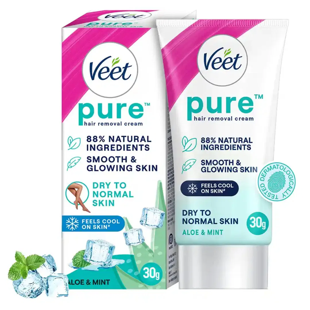 Veet Pure Hair Removal Cream for Women For Dry To Normal Skin - 30g