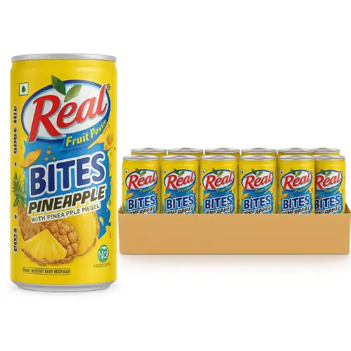 Real Fruit Power, Bites - Pineapple Crate, Tin (Pack Of 24) -180ml