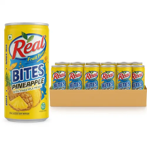 Real Fruit Power, Bites - Pineapple Crate, Tin (Pack Of 24) -180ml
