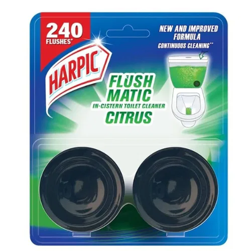 Harpic Flushmatic In-Cistern Toilet Cleaner Blocks, Citrus - 100 g | Lasts Upto 240 Flushes