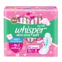 Whisper Ultra Soft Sanitary Pads XL+ 6 Pads – image 1