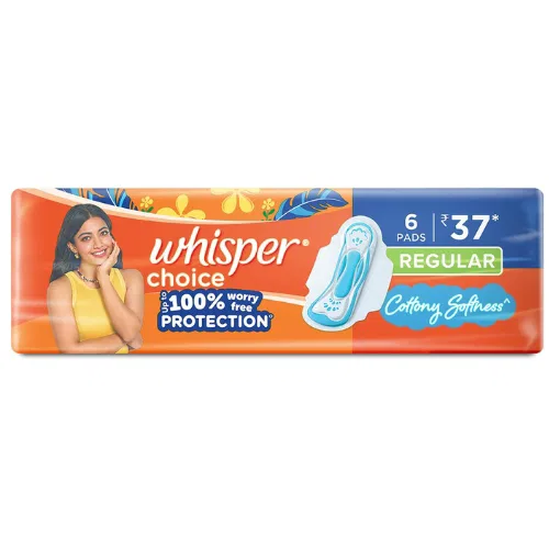 Whisper Choice Sanitary Pads, 6 Count Regular Pads