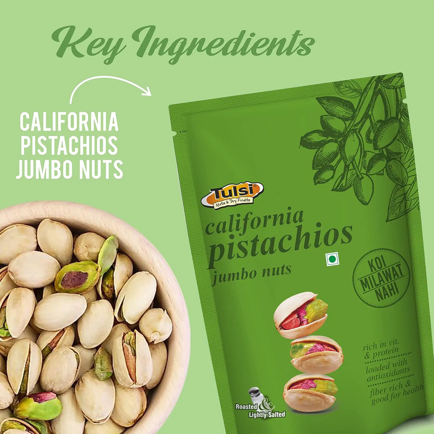 Tulsi Roasted California Pistachios,