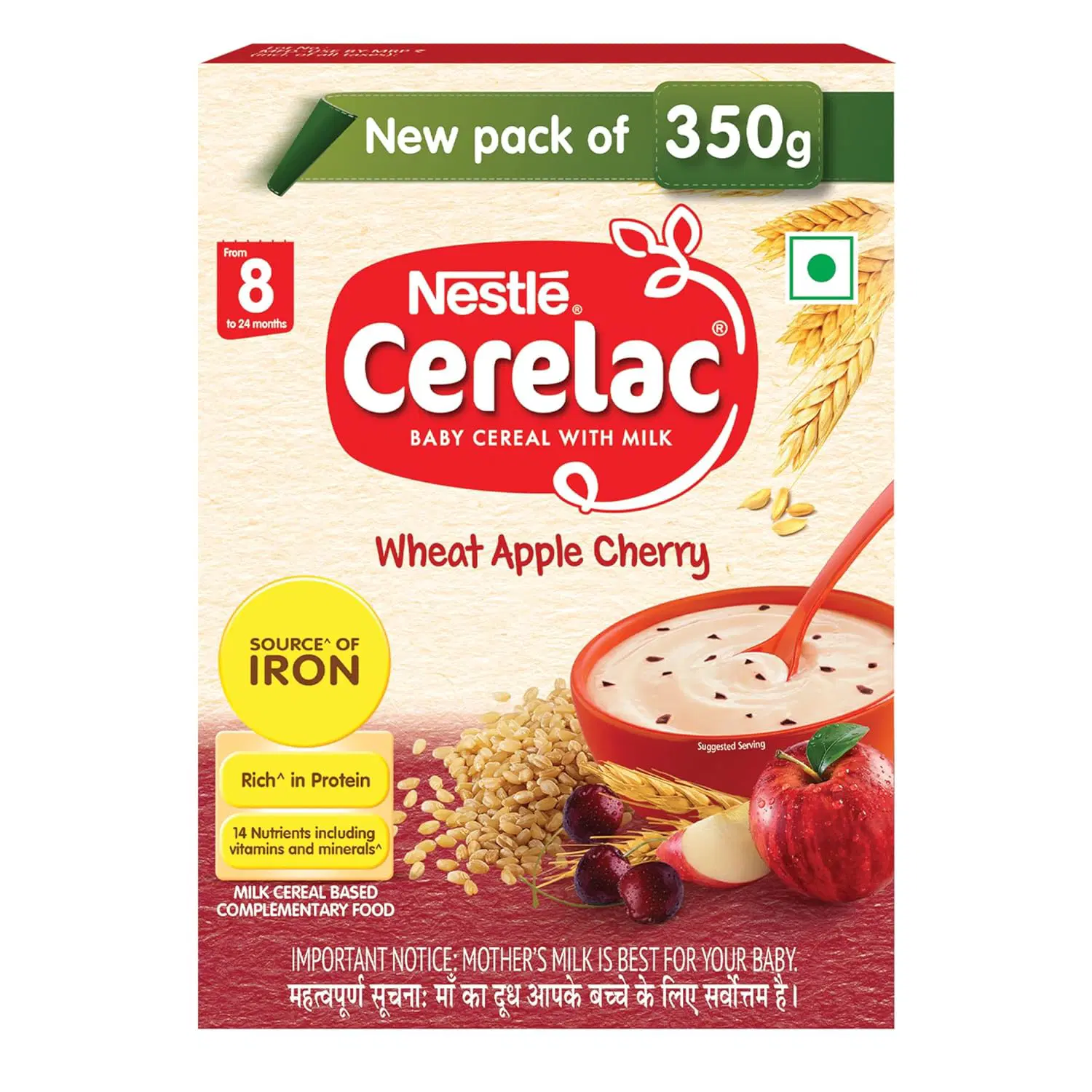 Nestle Cerelac Wheat Apple Cherry Stage 8