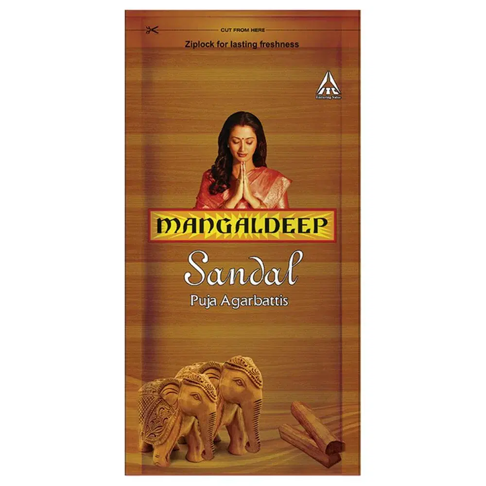 Mangaldeep Sandal Ziplock Puja Agarbatti