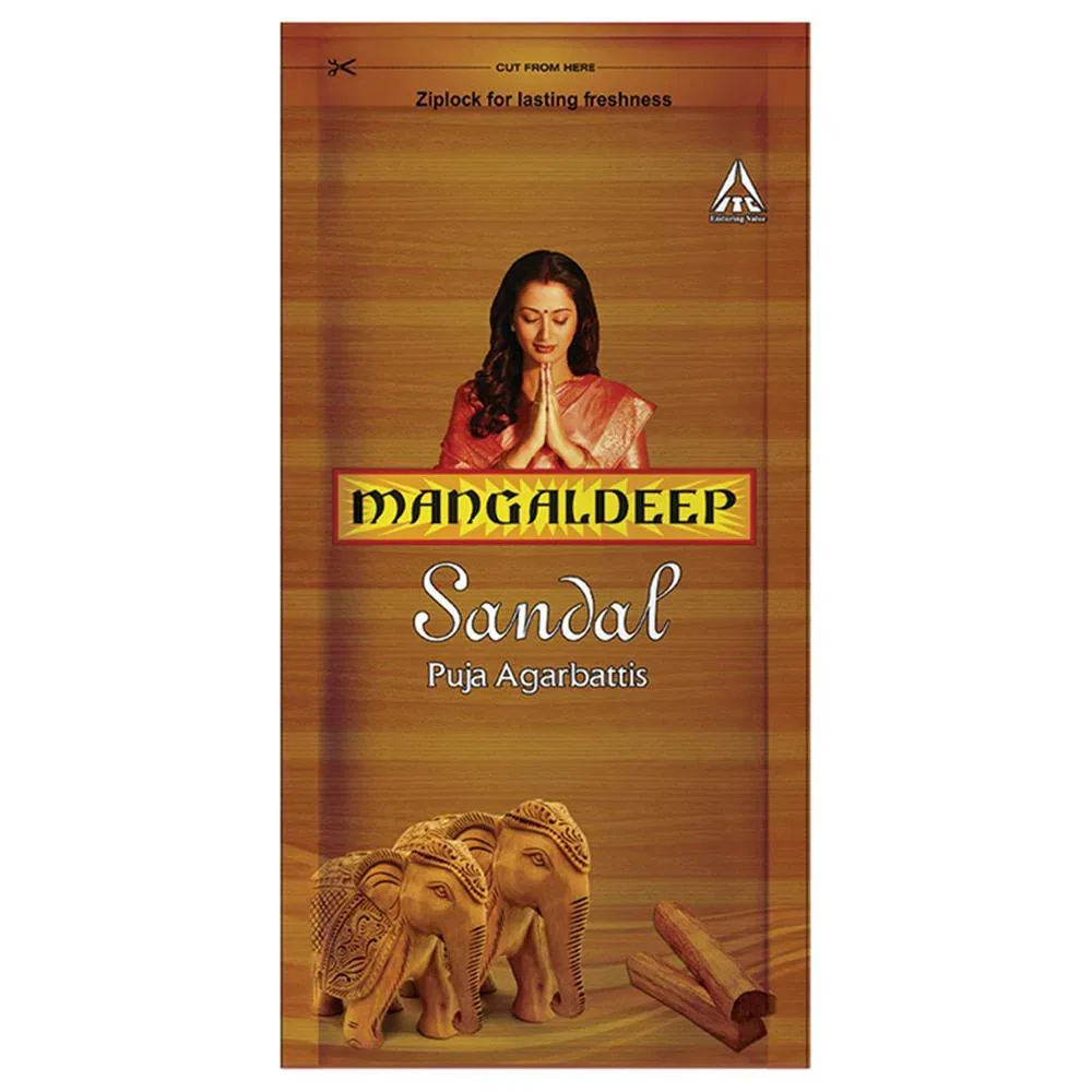 Mangaldeep Sandal Ziplock Puja Agarbatti