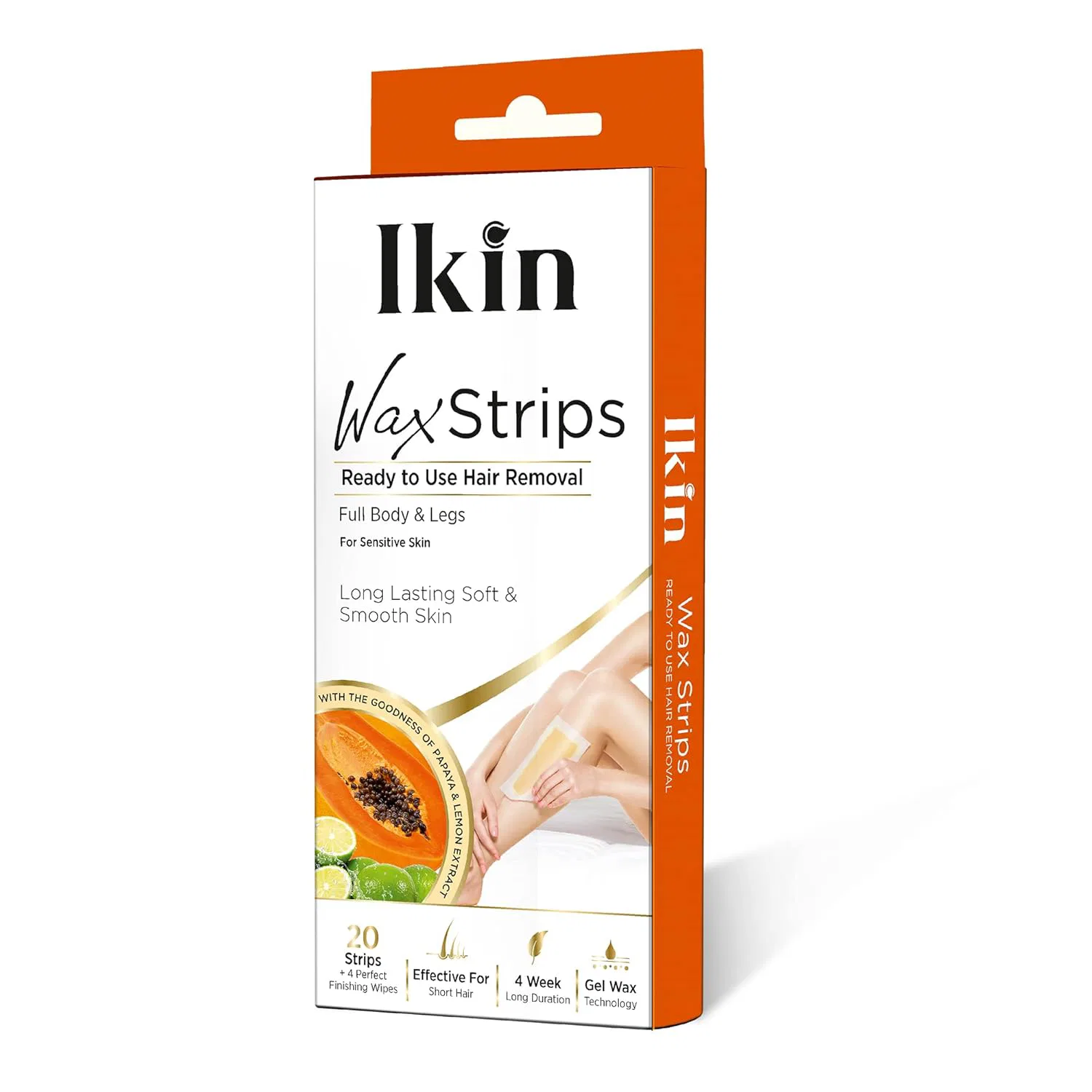 Ikin Instant Wax Strip With Papaya&Lemon Extract For Women