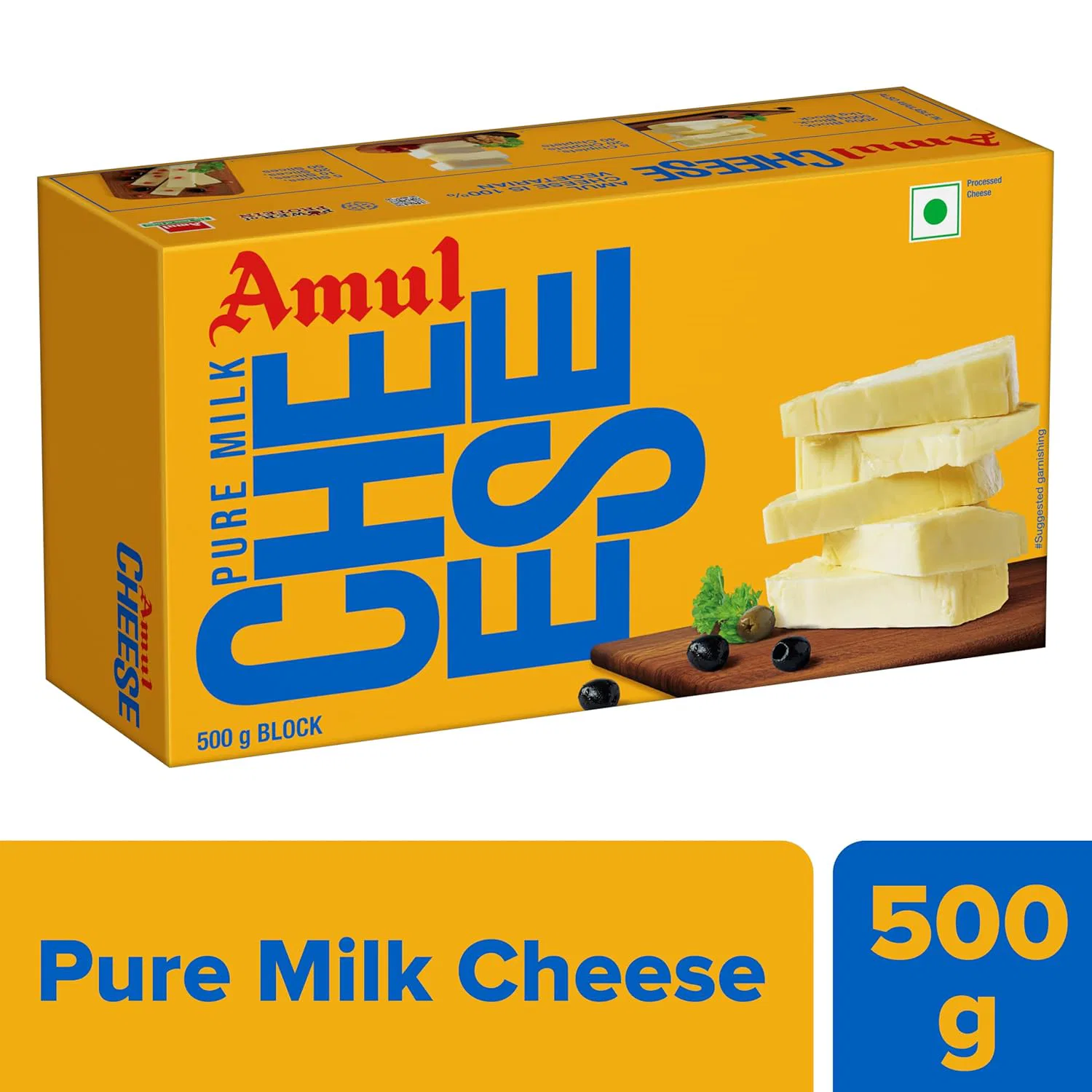 Amul Processed Cheese Block, 500 g Carton