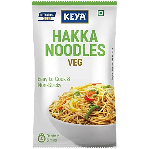 Keya Hakka Noodle Veg - Refined Wheat Flour, Easy To Cook & Non Sticky, 100% Veg, 150 g Pouch