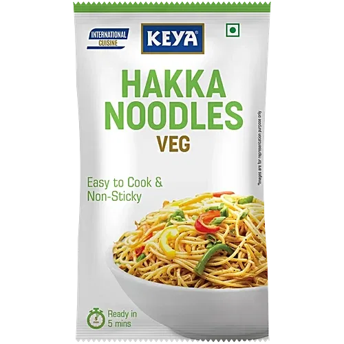 Keya Hakka Noodle Veg - Refined Wheat Flour, Easy To Cook & Non Sticky, 100% Veg, 150 g Pouch