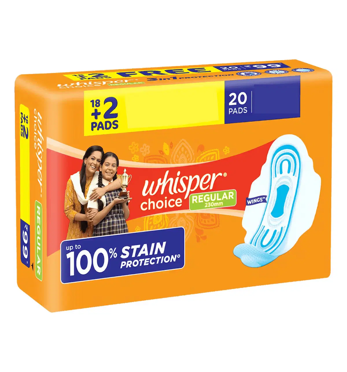Whisper Choice Regular Sanitary 230MM  Pad 20