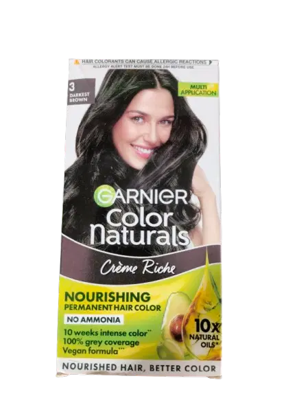 Garnier Color Naturals, Shade 3, Darkest Brown 70 ml + 60 gm