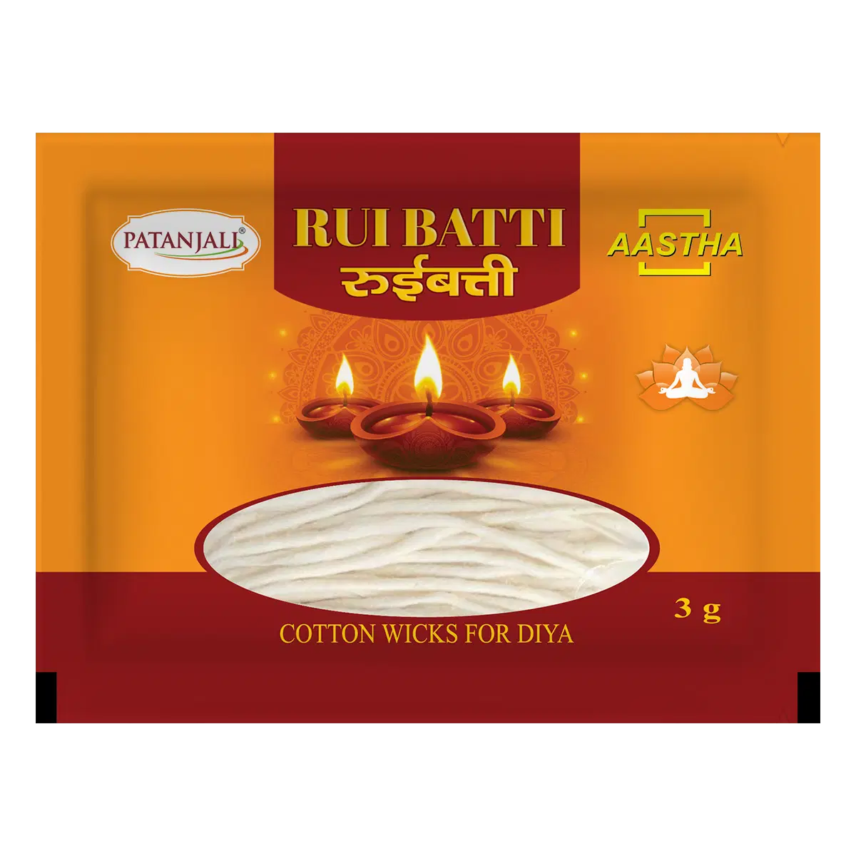 Patanjali Aastha Long Cotton wicks (Rui Batti)