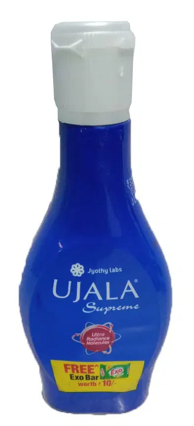 Ujala Supreme Liquid Fabric Whitener Free Exo Bar 