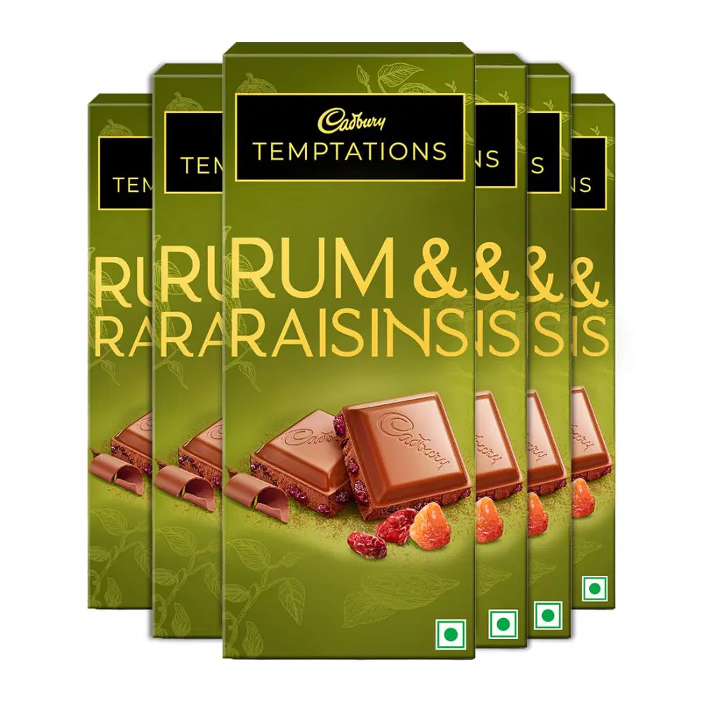 Cadbury Temptations Rum & Raisins Premium Chocolate Bar