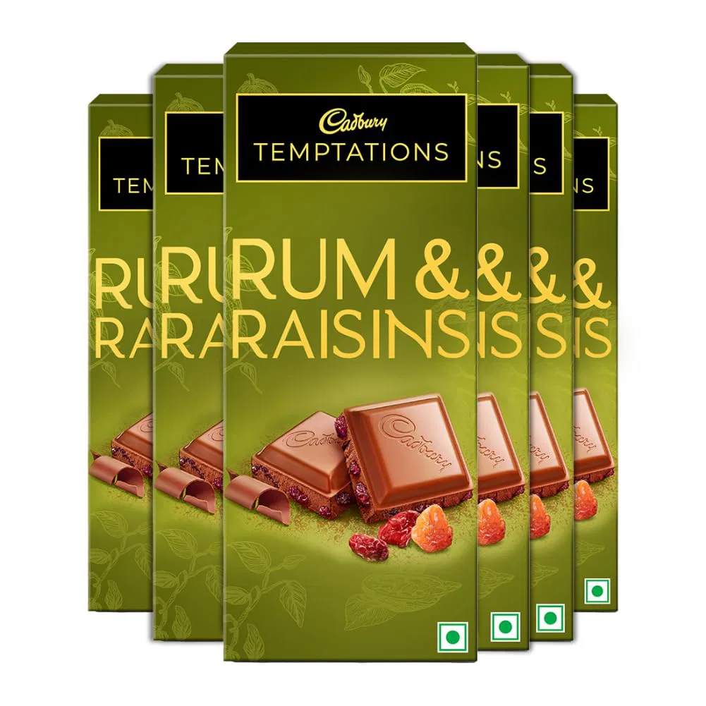 Cadbury Temptations Rum & Raisins Premium Chocolate Bar
