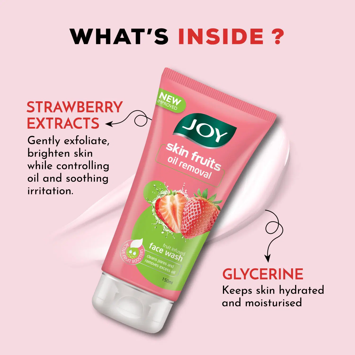 Joy Skin Fruits Infused Strawberry Oil Removal face Wash
