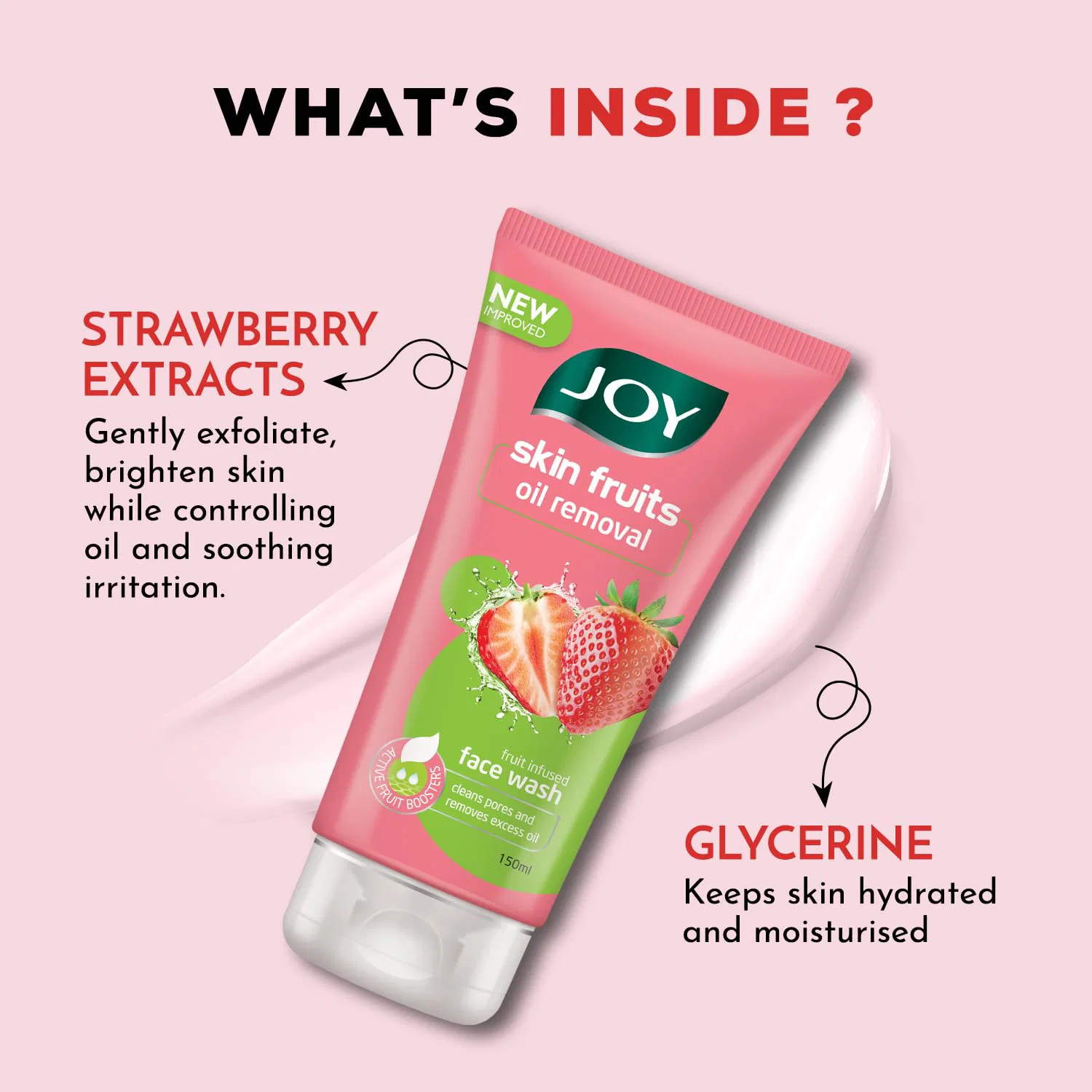 Joy Skin Fruits Infused Strawberry Oil Removal face Wash
