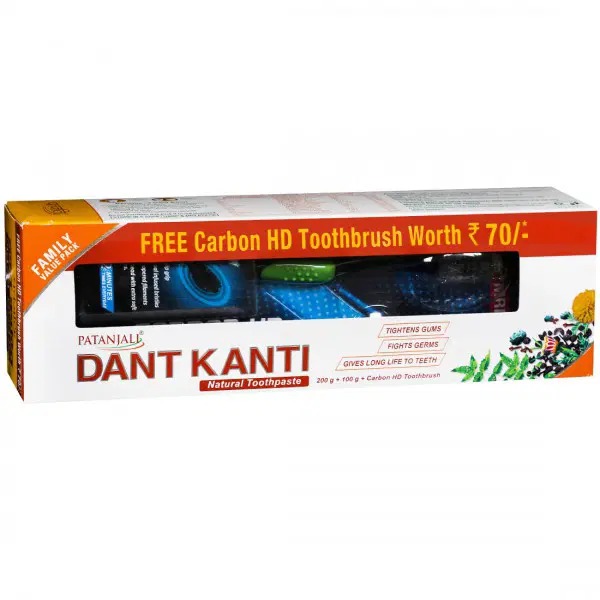 Patanjali Dant Kanti Natural Toothpaste (Free Carbon HD Toothbrush)