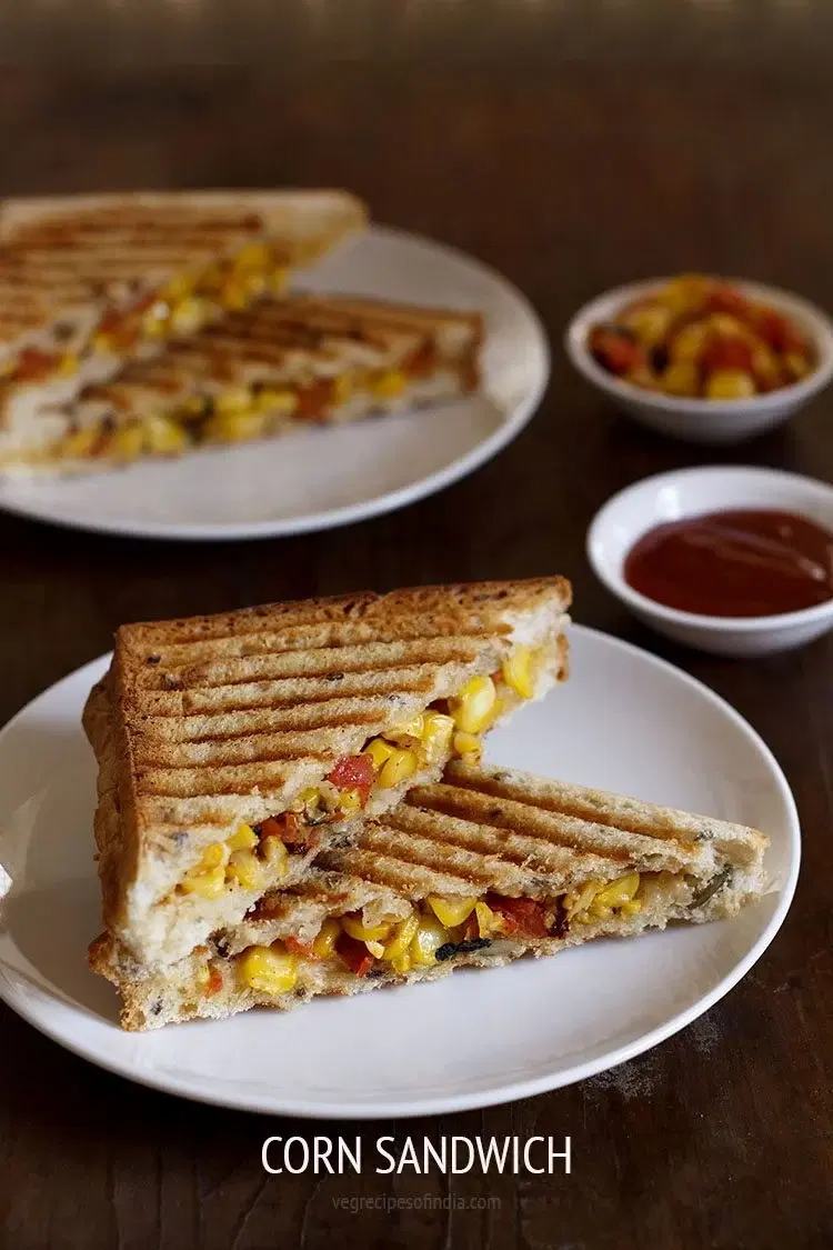 Cheese N Corn Grilled Sandwich