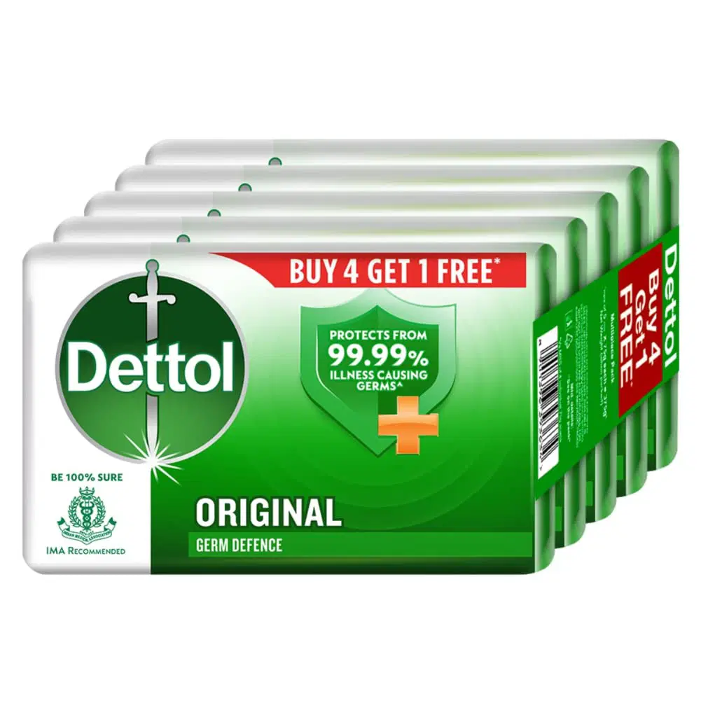 Dettol Original Bathing Soap Bar 100 g (Pack of 4)