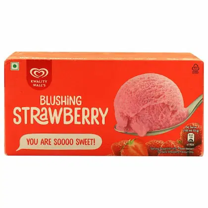 Kwality Wall's Blushing Strawberry Ice Cream 700 ml (Carton)