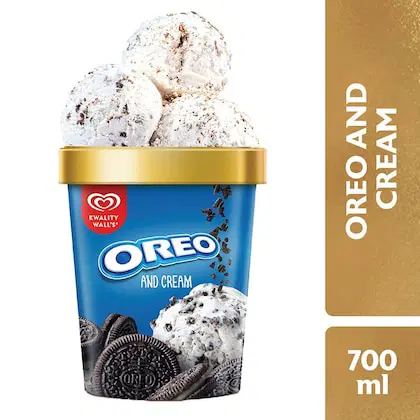 Kwality Wall's Oreo And Cream Ice Cream 700 ml (Tub)
