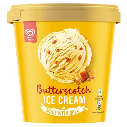 Kwality Wall's Slow Churned Butterscotch Ice Cream 700 ml Tub