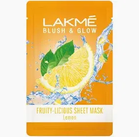 Lakme Blush & Glow Fruity-Licious Sheet Mask, Lemon
