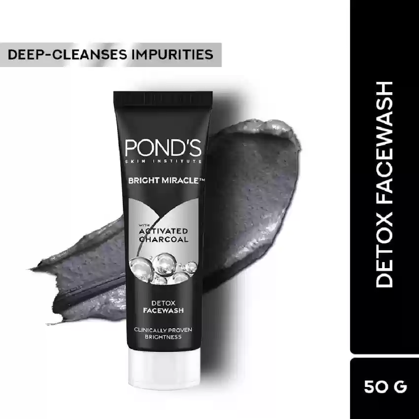 Pond's Bright Beauty Miricle Charcoal Detox Facewash 50g Tube
