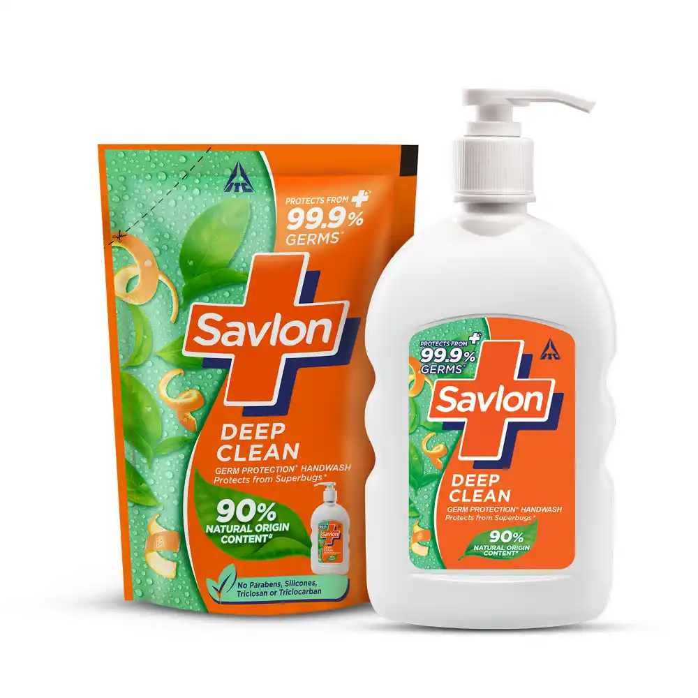 Savlon Liquid Handwash 200ml pump + 175ml refill pouch combo