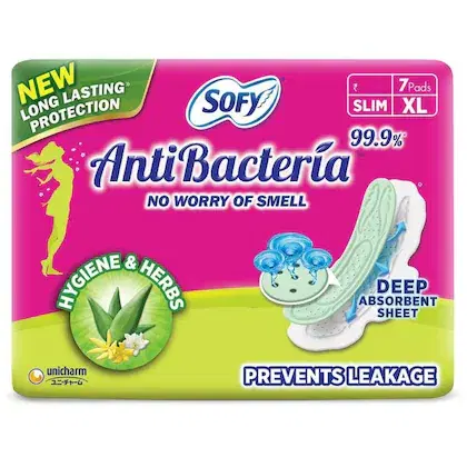 Sofy Anti Bacteria Sanitary Napkin with Wings (XL) 7 pads