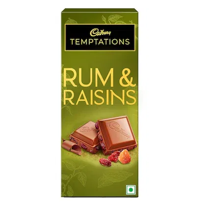 Temptations Rum & Raisins Premium Milk Chocolate Bar 70g