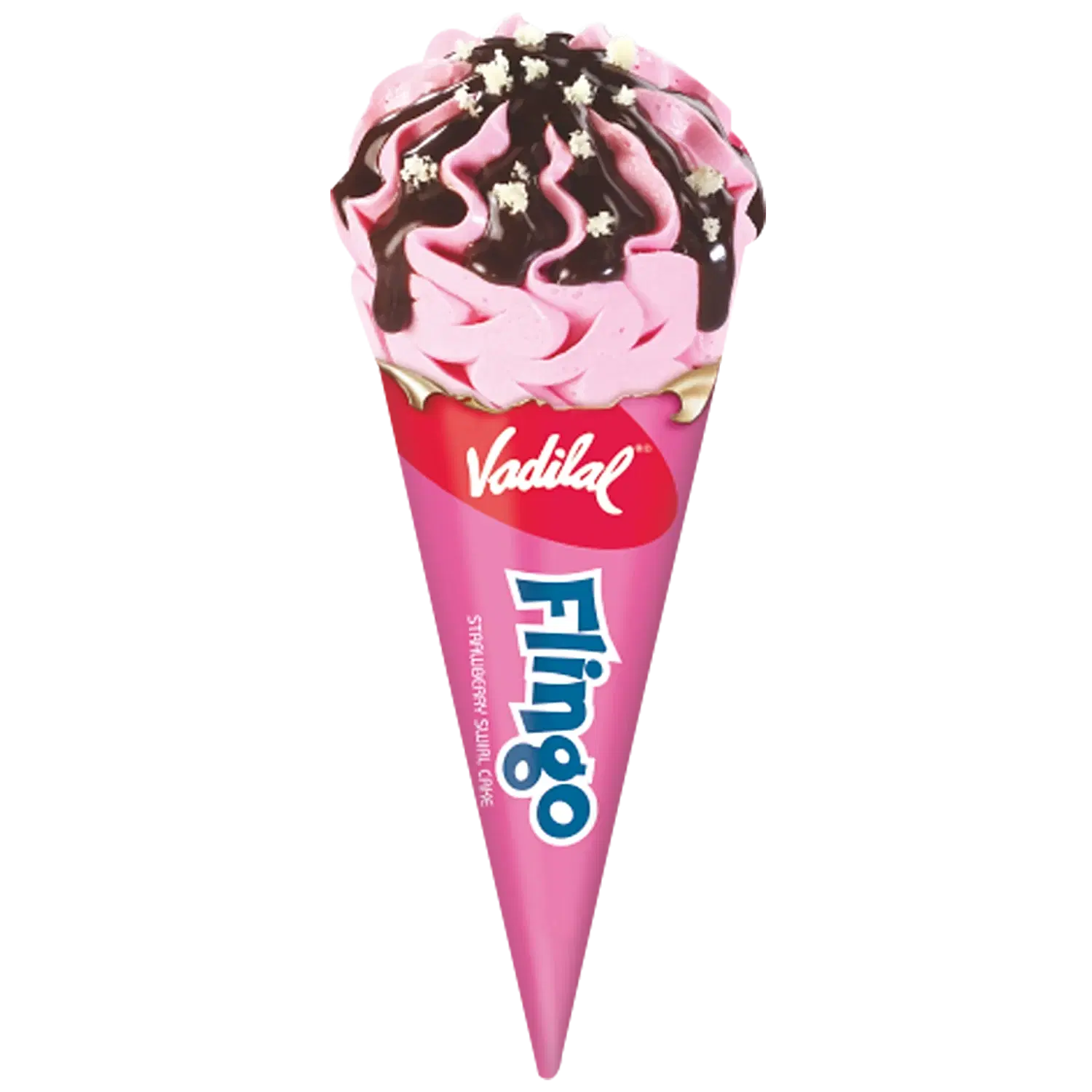 Vadilal Flingo strawberry swirl cake cone