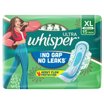 Whisper Ultra Sanitary Napkin with Wings (XL) 15 pads