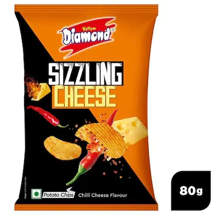 Yellow Diamond Sizzling  Cheese Potato Chips 80 g