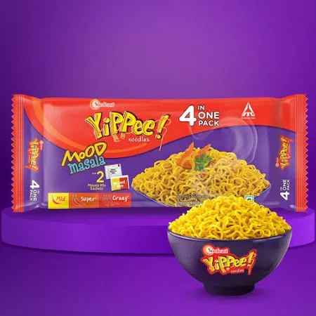 Yippee Mood Masala Instant Noodles with 2 Masala Sachets 280g